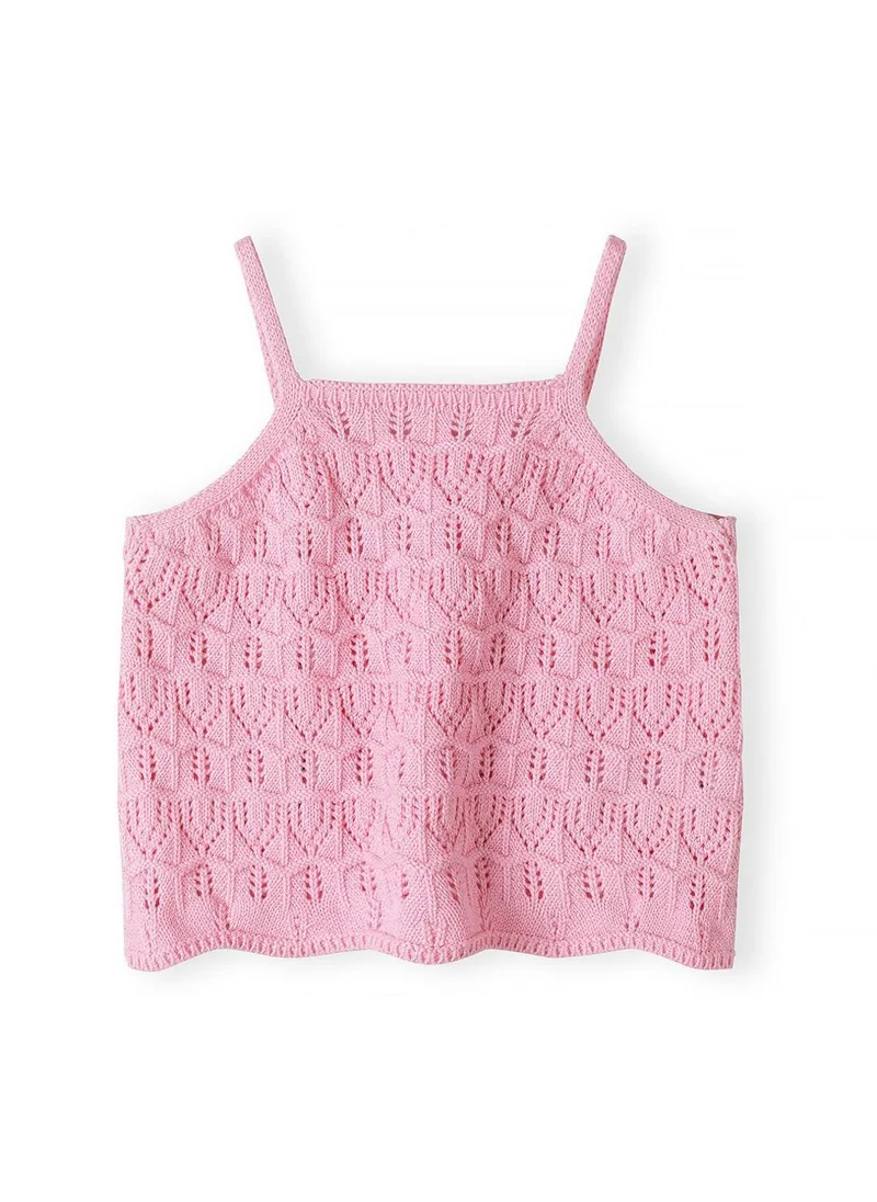 مينوتي Girls breathable pink crochet two-piece set 3m-7y